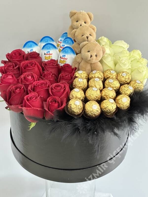 Large Kutuda Gül & Çikolata & Teddy - 1